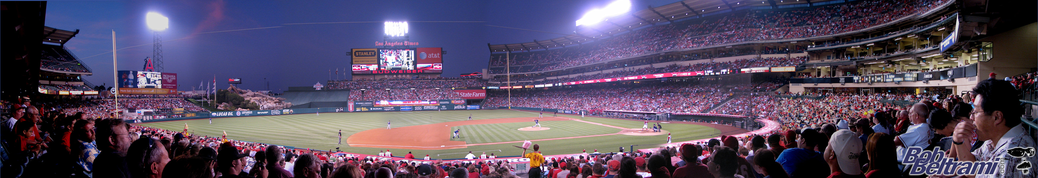 A panoramic photograph of Angel Stadium in Anaheim - for visitors with css off