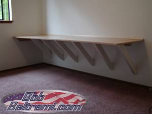 Floating desk from underneath
