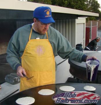 Pouring the batter