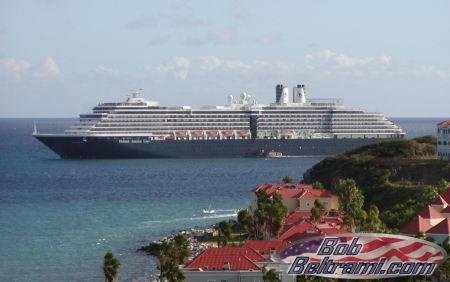 The MS Oosterdam, as seen from the hills above Phillipsburg, St Maarten