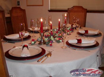 Trishs decorated dinner table