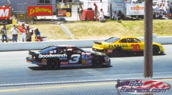Dale Earnhardt leaves the pits at Sears Point in 1998